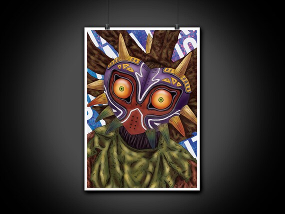 Majora's Mask Link Legend Zelda Color Portrait Art Etsy