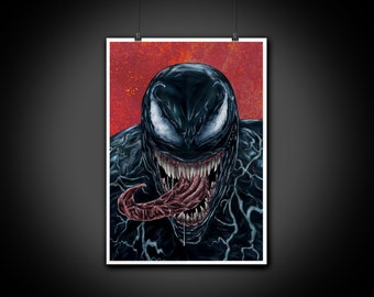 Venom Color Portrait Art Illustration Print Wall Art Home Decor