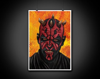 DARTH MAUL Minimalist Print Portrait Poster Printable Wall Art ...
