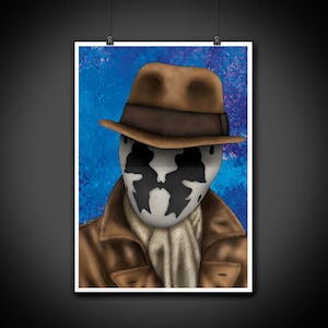 Rorschach Watchmen Color Portrait Art Illustration Print Wall Art Home Decor