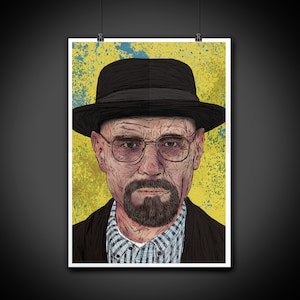 Heisenberg Walter White Color Portrait Art Illustration Print
