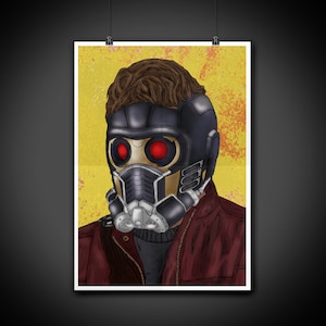 Star Lord Color Portrait Art Illustration Print