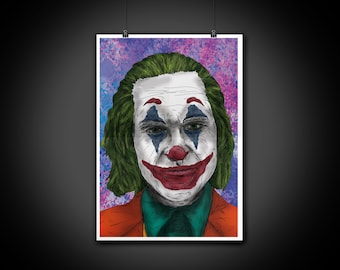 El Joker (Joaqin Phoenix) Impresión de ilustración de arte de retrato en color