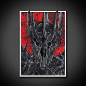 Sauron Color Portrait Art Illustration Print