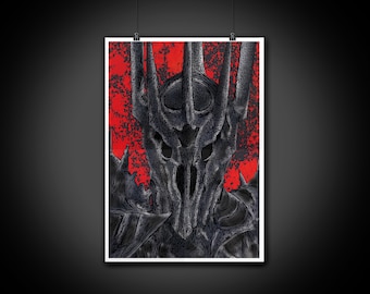 Sauron Färgporträtt Konst Illustration Tryck