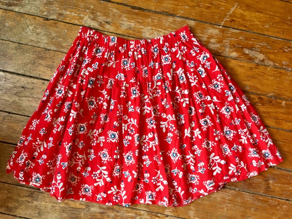 vintage handmade 50s/60s novelty print cotton skir