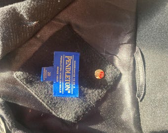 Nuevo abrigo Pendleton de lana negra para mujer, talla 20 XXL, con bolsillos de parche suaves, estilo años 50
