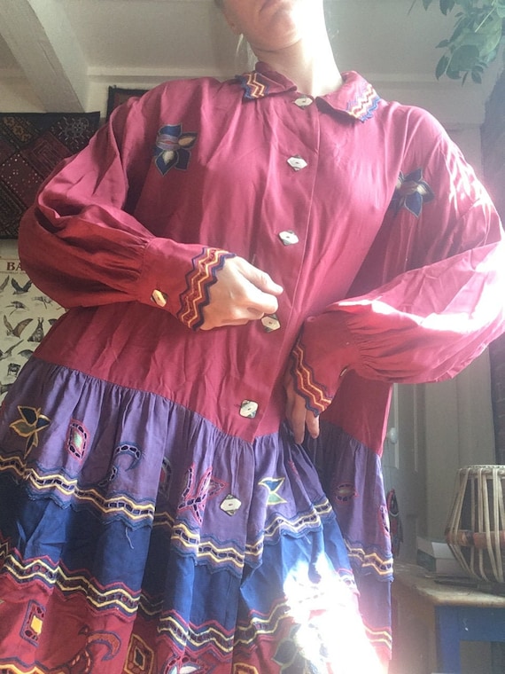 Luxurious quirky unique embroidered smock dress co