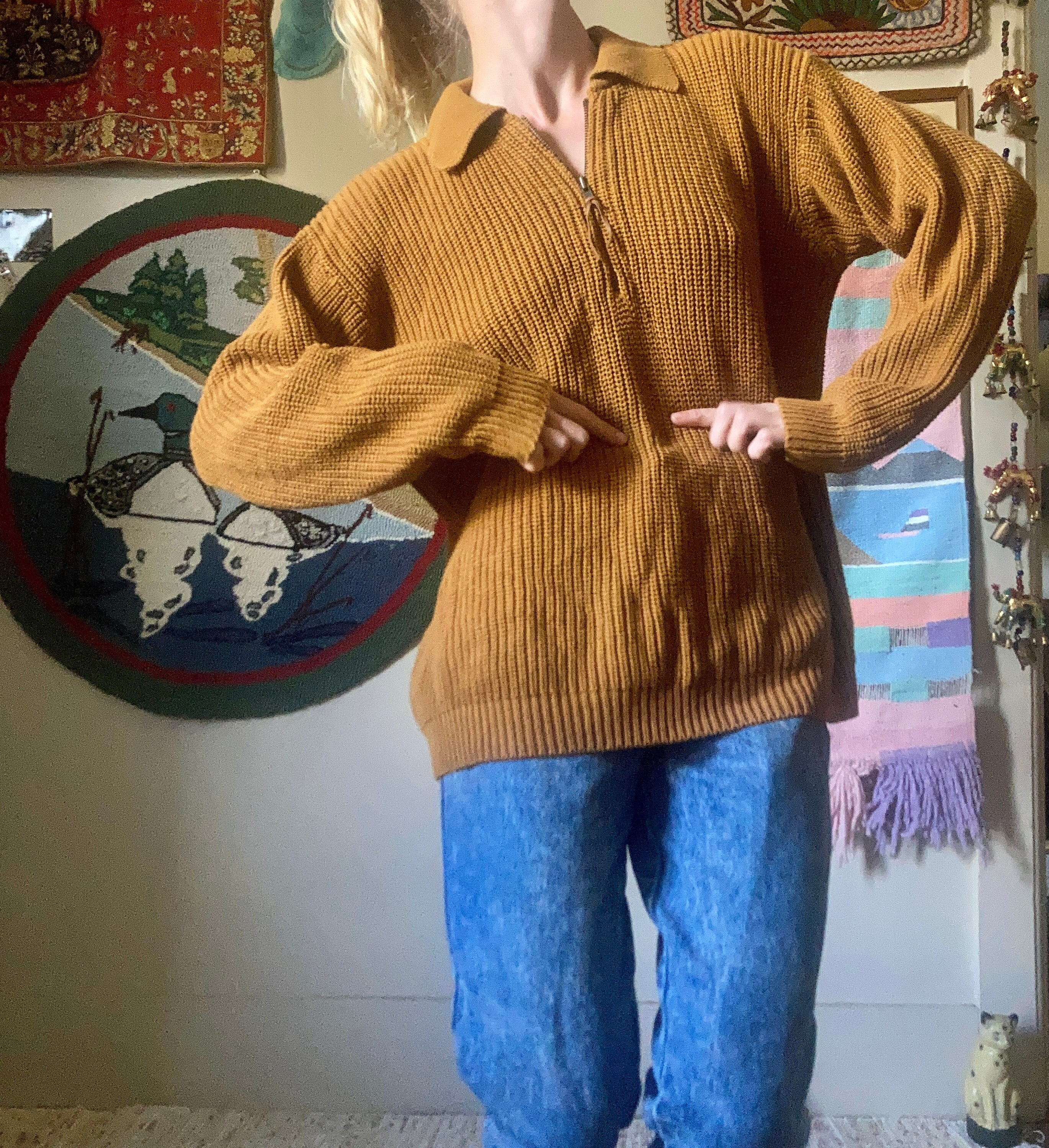 Vintage Half Zip Sweater - Etsy