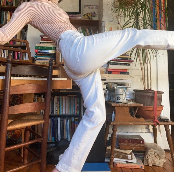 Gloria Vanderbilt Vintage 80s 90s High Waist Tapered White Mom Jeans Relaxed Fitted Size 4 6 27x29.5 Etsy UK