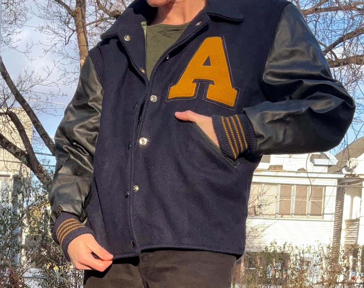 Vintage 1960s Rare Naugalite Standard Pennant Varsity Letterman 