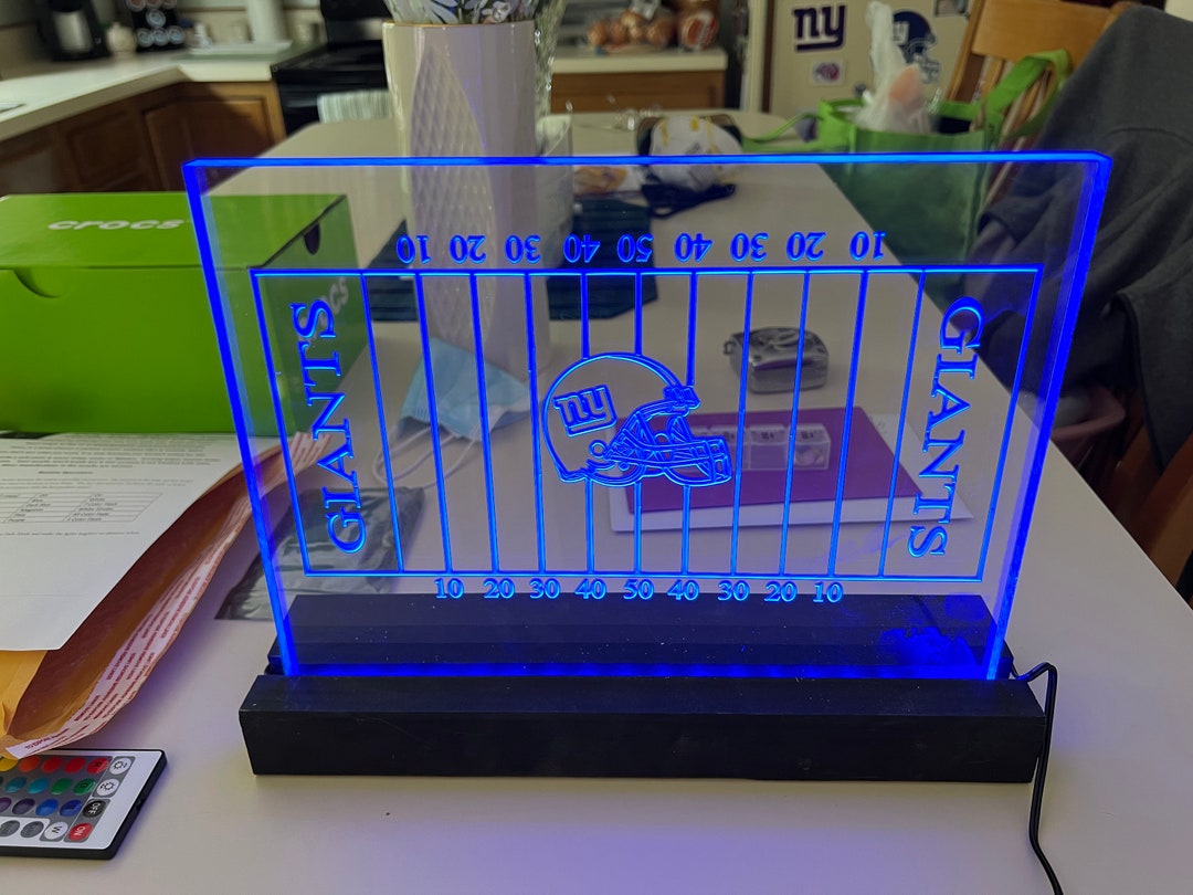 Laser Engraved Football SPORTS Team Lighted Sign W/wireless Remote