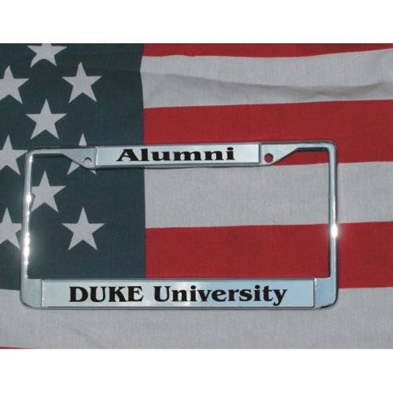 DUKE UNIVERSITY Alumni Chrome Laser Engraved License Plate Etsy