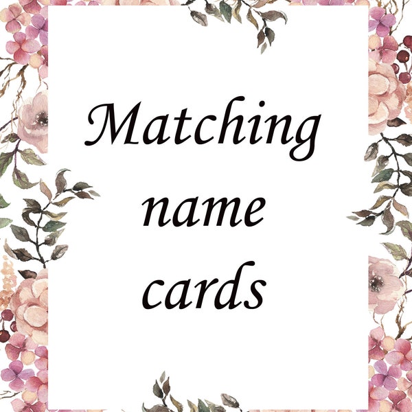 Name Cards Single Name Cards Place Cards Wedding Decoration Party Decor Individual Name Cards