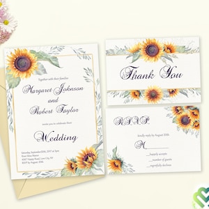 Tournesols Thème Automne Mariage Invitation Set Imprimable Mariage Mariage Pays Automne Mariage Suite Mariage Tournesol Mariage Thème DIY Cartes