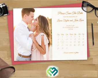 Photo Save The Date Invitation Save the Date Calendar Save the Date Photo Card Picture Card Modern Wedding Stationery Printable Invitation