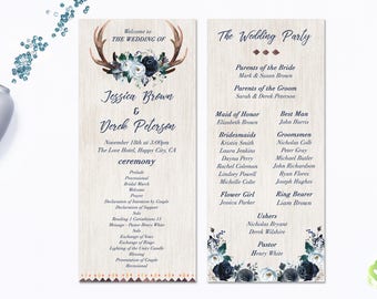 burgundy marsala wedding program printable marsala wedding etsy