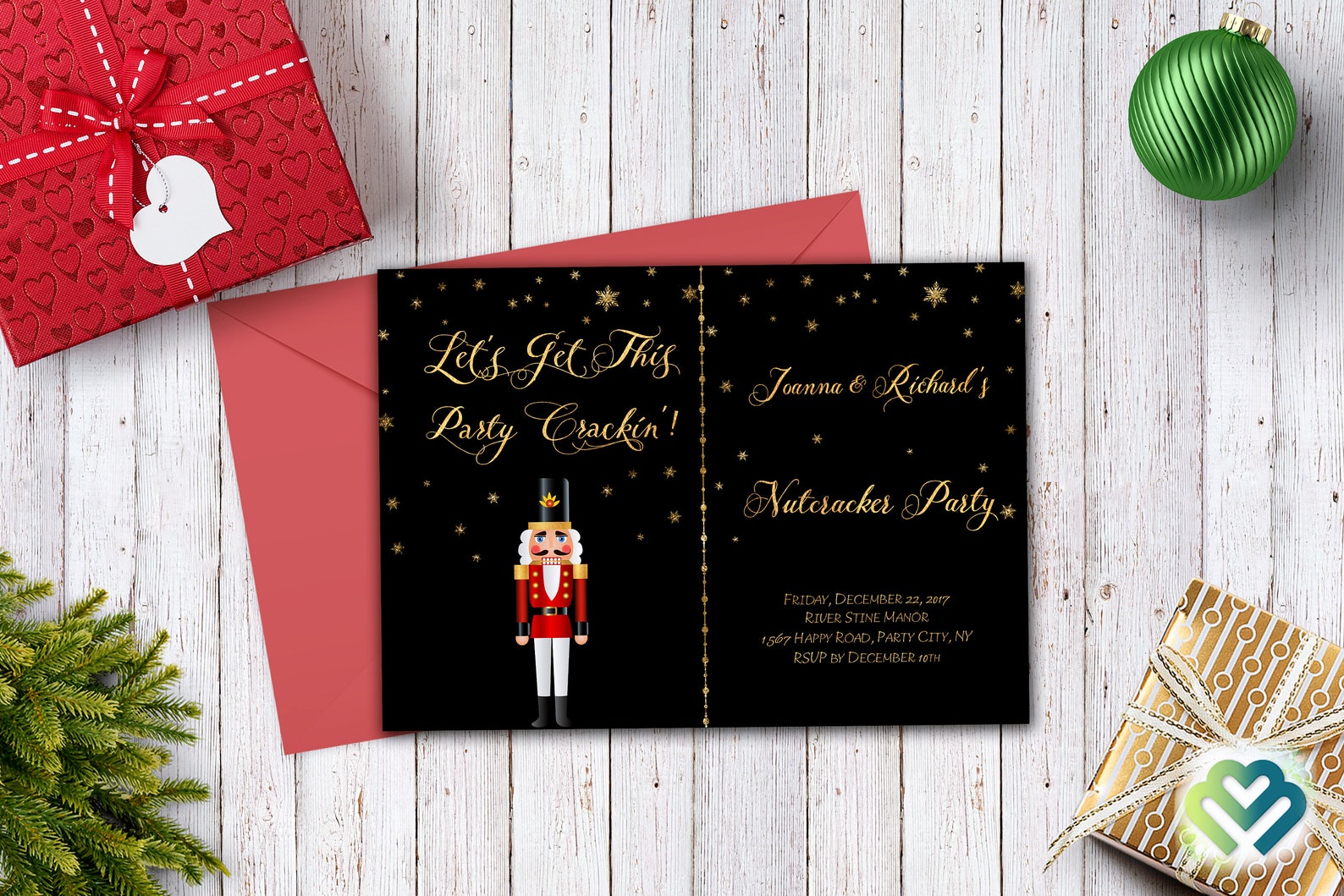 Nutcracker Party Invitation Holiday Black Gold Christmas Party - Etsy