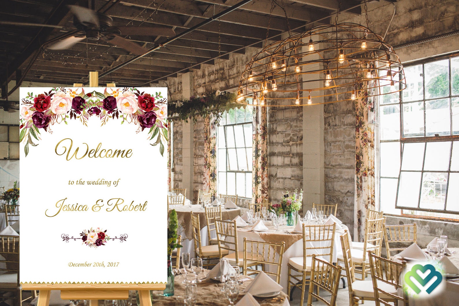 Marsala Burgundy Wedding Welcome Sign Printable Marsala Floral - Etsy