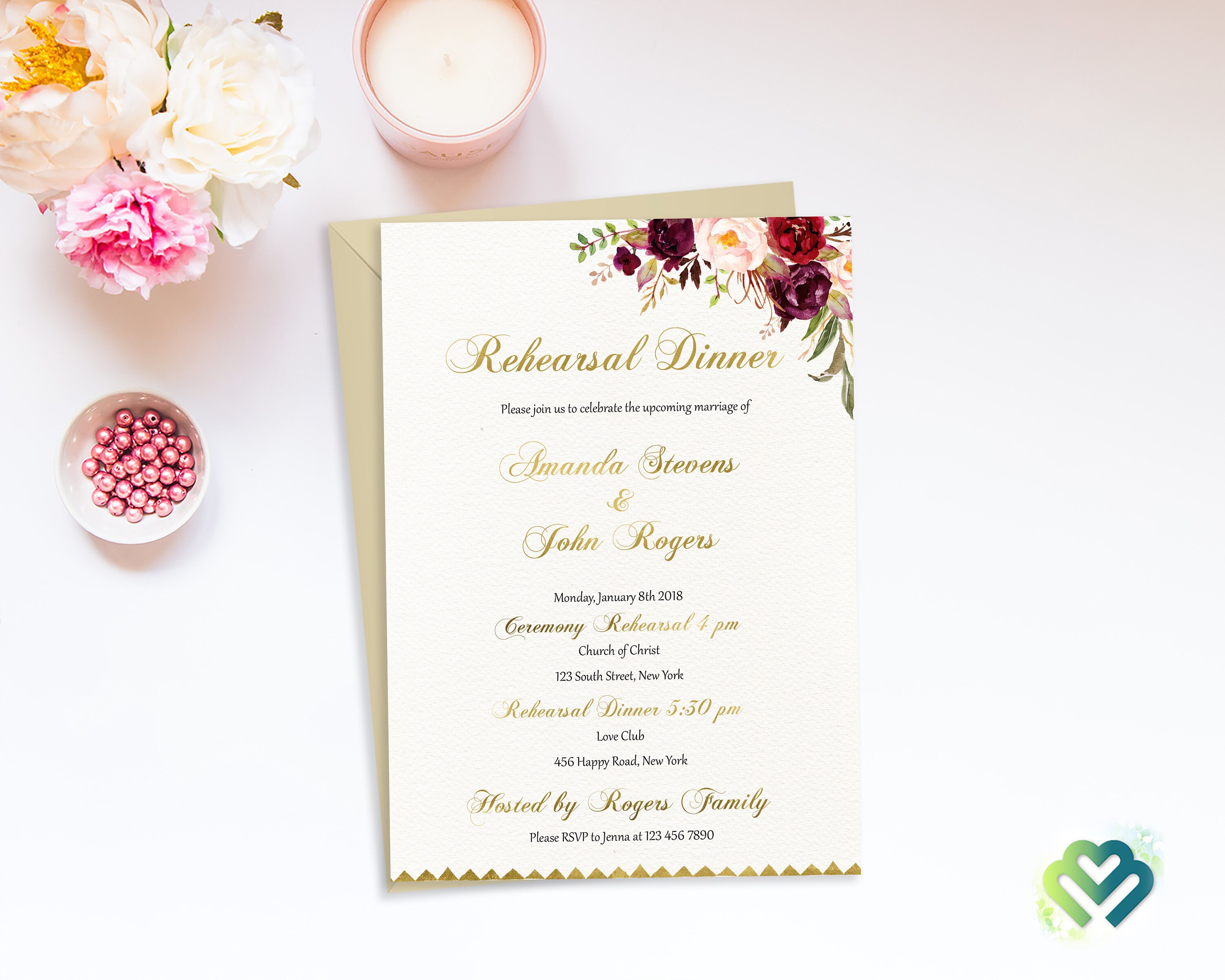 Wedding Ceremony Rehearsal Invite Marsala Burgundy Boho Rehearsal Dinner Invitation Marsala Floral  Burgundy Peony Digital Wedding Invite