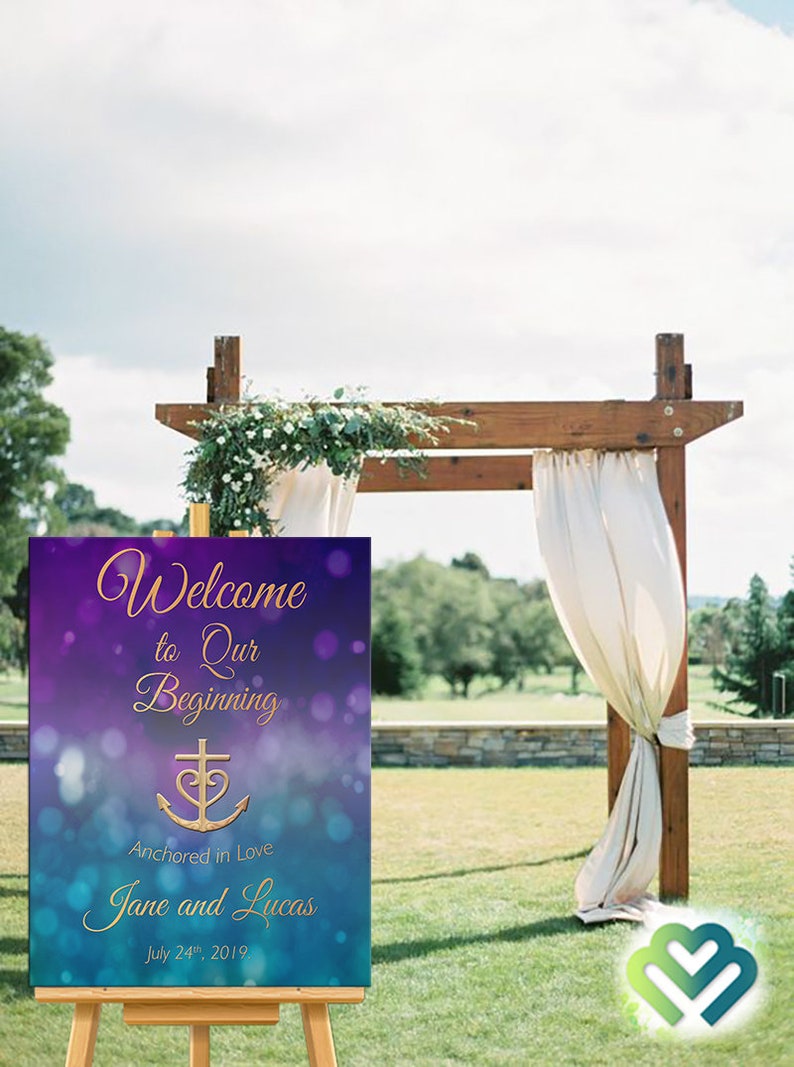 Anchored in Love Wedding Welcome Sign Printable Wedding | Etsy