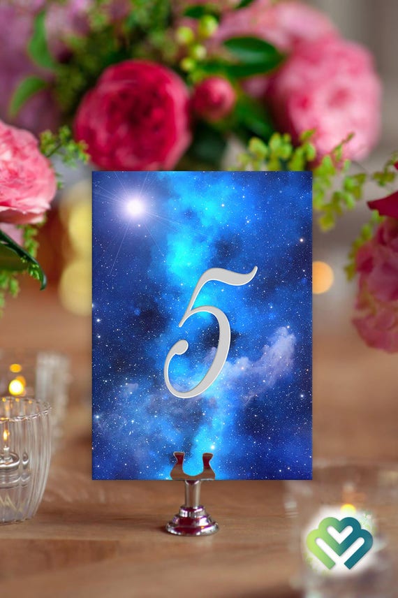 Starry Night Wedding Table Numbers 1-10 Galaxy Wedding Decor Banquet Table Numbers Printable Table Numbers Event Table Numbers Party Table