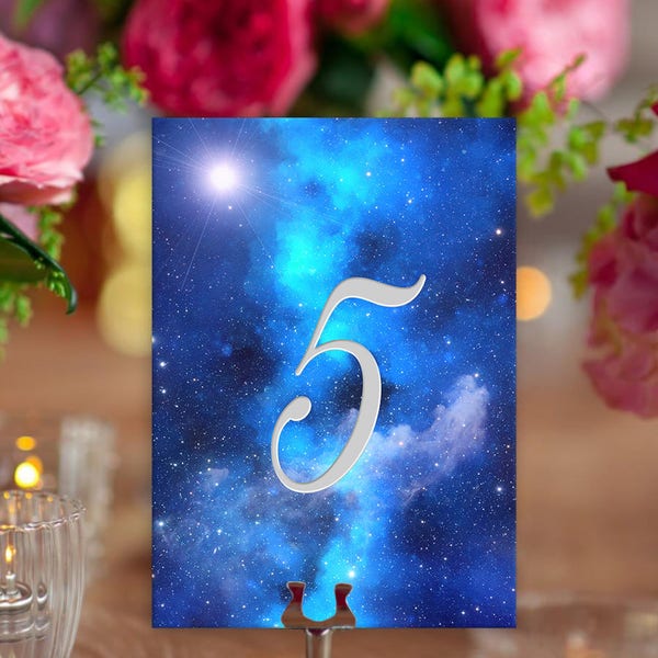 Starry Night Wedding Table Numbers 1-10 Galaxy Wedding Decor Banquet Table Numbers Printable Table Numbers Event Table Numbers Party Table