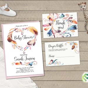 Tribal Feather Baby Shower Games Printable Baby Games Bundle Baby Shower Games Pack Boho Baby Shower Game Party Games Digital Package DIY image 8