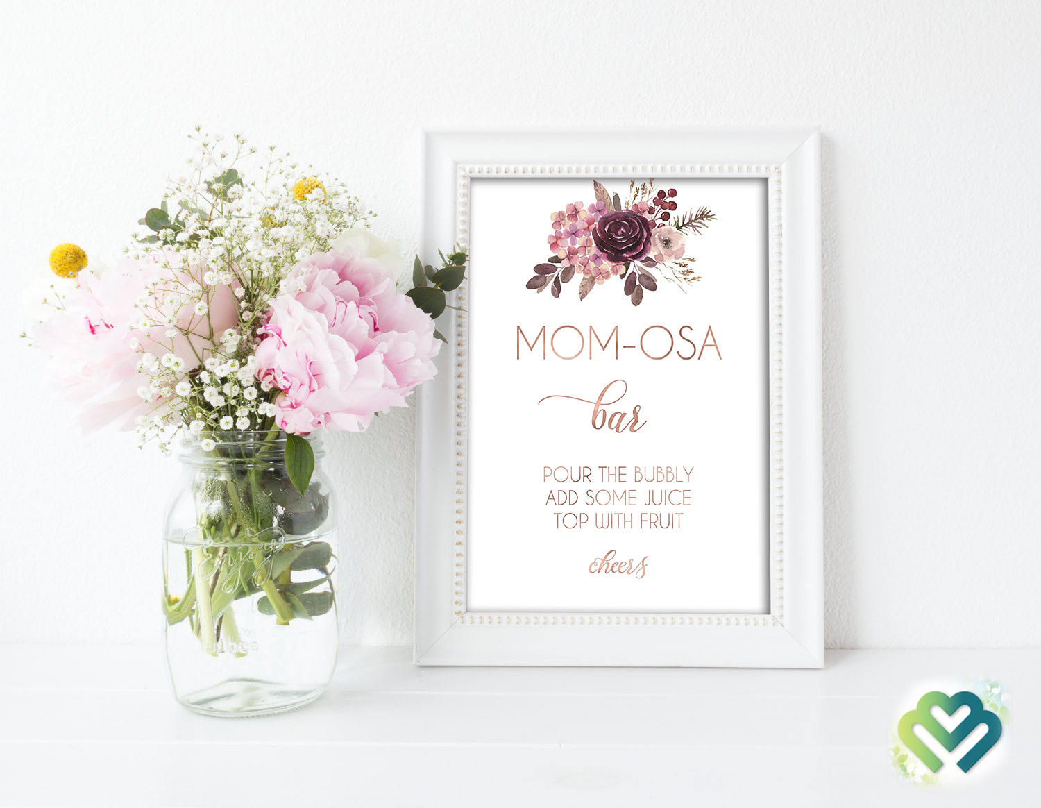 Mom-osa Bar Sign Printable Mom Card Baby Shower Sign Momosa - Etsy