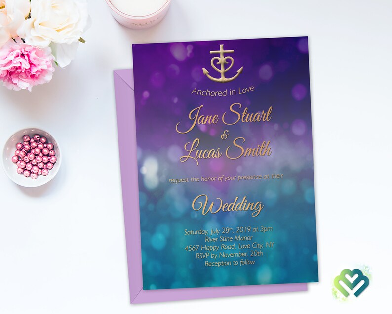 Anchored in Love Wedding Invitation Suite Nautical Wedding - Etsy
