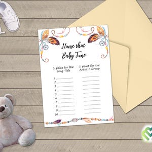 Tribal Feather Baby Shower Games Printable Baby Games Bundle Baby Shower Games Pack Boho Baby Shower Game Party Games Digital Package DIY image 6