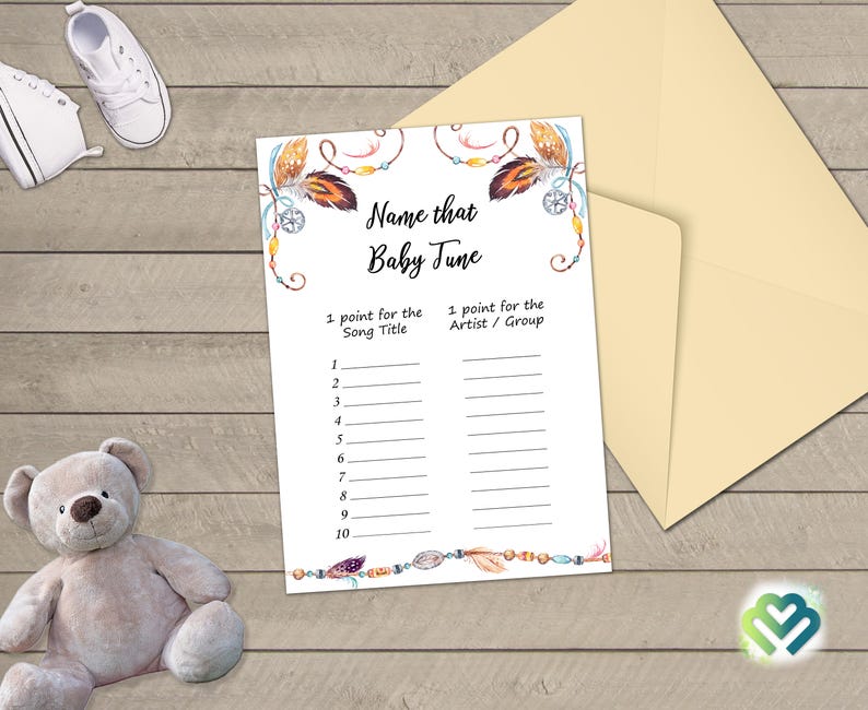 Tribal Feather Baby Shower Games Printable Baby Games Bundle Baby Shower Games Pack Boho Baby Shower Game Party Games Digital Package DIY image 6