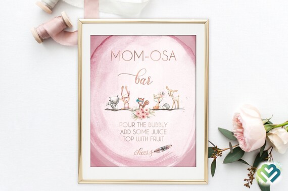Mom-osa Bar Sign Printable Mom Card Baby Shower Sign Momosa | Etsy