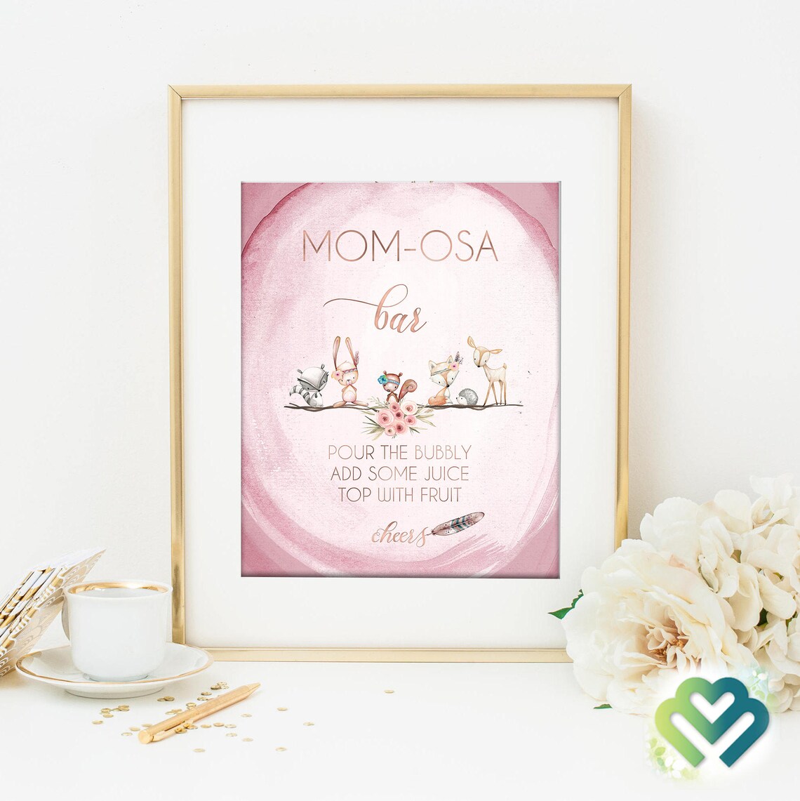 Mom-osa Bar Sign Printable Mom Card Baby Shower Sign Momosa - Etsy