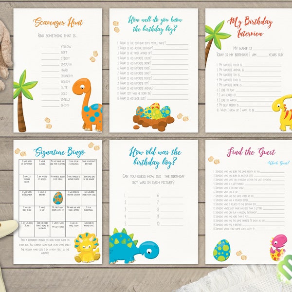 Dinosaur Party Game - Etsy