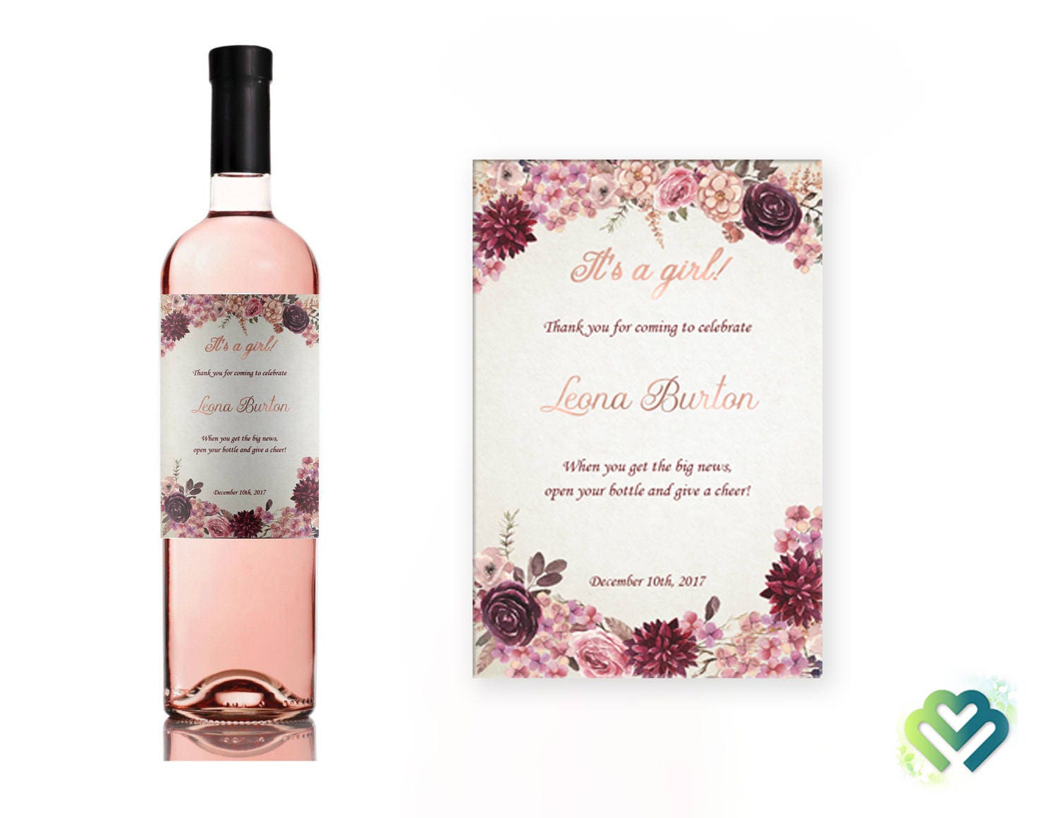 mini wine bottle labels its a girl baby shower wine etsy