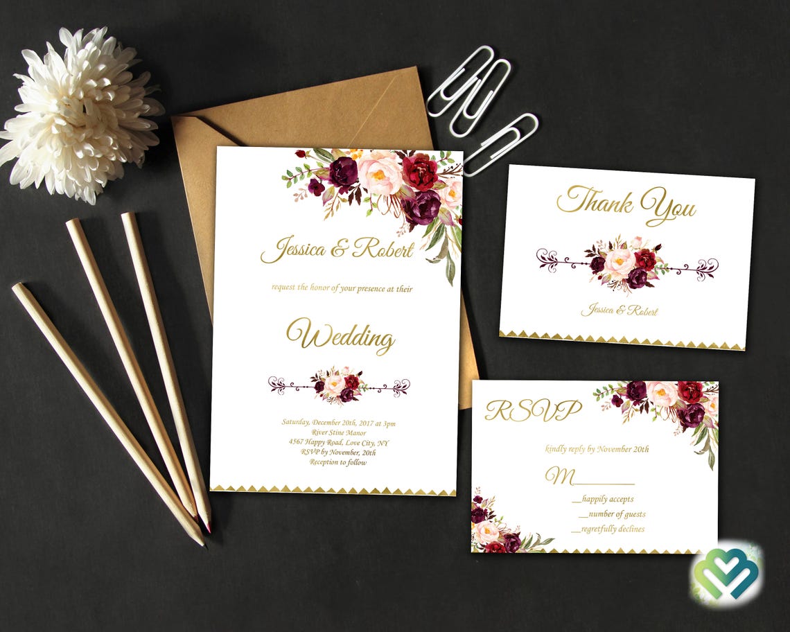 Marsala Burgundy Wedding Welcome Sign Printable Marsala Floral | Etsy