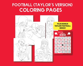 Taylor Swift Football Coloring Pages Taylor and Travis Coloring Book for Swifties Tayvis Taylors Version Taylor Swift Bingo Super Bowl