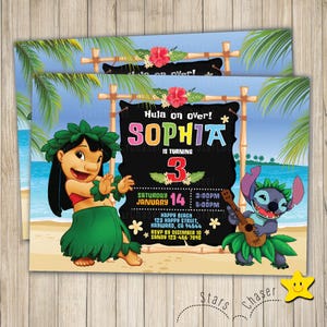 Digital Personalized Birthday Invitation. Digital Lilo and stitch Birthday Invitation. Kid Birthday invite. Boy girl birthday invite Any age