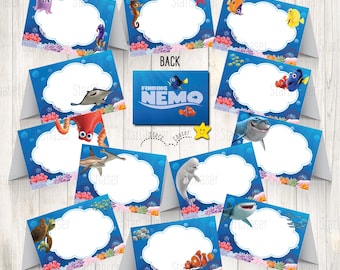 Instant Download - Digital food tent, favor/ goodies bag topper, Nemo food label, underwater birthday, undersea party tags NO PHYSICAL ITEMS