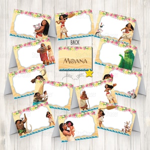 Descarga instantánea: Carpa digital para comida, adorno para bolsas de regalos, etiqueta de comida de Moana, letrero para fiesta de cumpleaños hawaiana. NO SE ADMITEN ARTÍCULOS FÍSICOS.