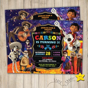 Digital Personalized Birthday Invitation. Digital Coco Birthday Invitation. Coco fiesta Kid Birthday invite. Boy girl e-invite Any age