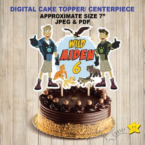 Digital Personalized cake topper . Wild Kratts birthday party centerpiece. Wild Kratts cupcakes topper