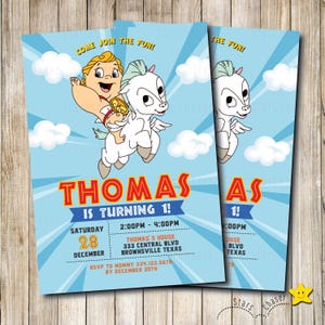 Digitale gepersonaliseerde verjaardagsuitnodiging. Baby Hercules-feestuitnodiging. Hercules-verjaardagsfeestje. Hercules e-invite voor eerste verjaardag kinderen