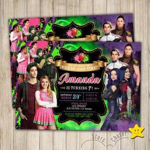 Digital Personalized Birthday Invitation. Zombies vs Descendants party Invite. Wicked good time birthday party e-invite. Any age