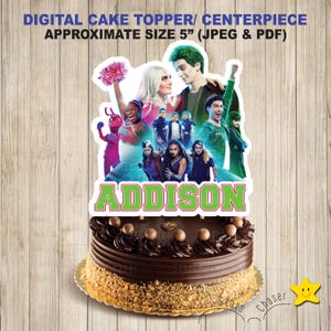 Digital Personalized cake topper. Zombies birthday party cake centerpiece. Zombies cupcakes topper