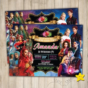 Digital Personalized Birthday Invitation. Zombies 4 vs Descendants 4 party Invite. Wicked good time birthday party e-invite. Any age