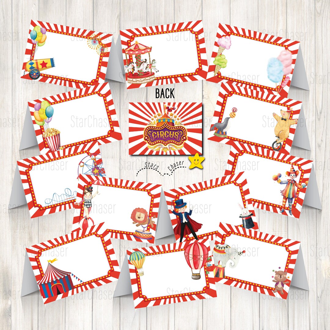 Instant Download - Digital Circus Food Tent, Favor/ Goodies Bag Topper ...