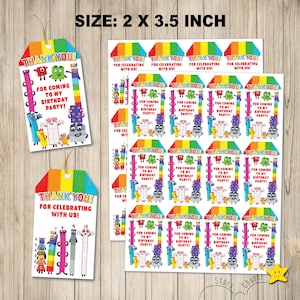 &quot;Digitale Zahlenblöcke &quot;&quot;Zahlenblöcke&quot;&quot;, Geburtstagsparty Dankeschön (Instant Download)&quot;