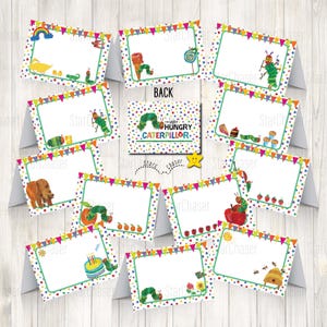 Direct downloaden: digitale voedseltent, gunst goodies bag topper hongerige Caterpillar-voedseletiket, Caterpillar-feesttagsbord. GEEN FYSIEKE ITEMS